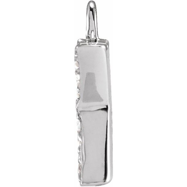 Petite Pavé® .03 CTW Natural Diamond Initial Dangle, 3.3 mm x 6.23 mm