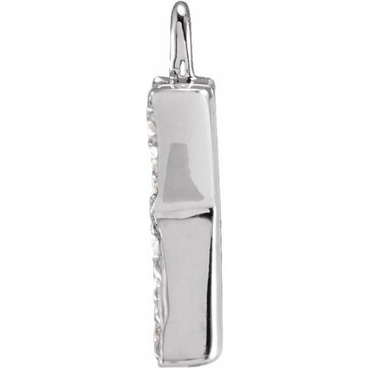 Petite Pavé® .03 CTW Natural Diamond Initial Dangle, 3.3 mm x 6.23 mm