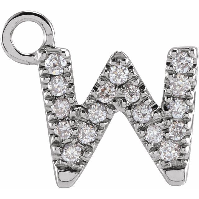 Petite Pavé® .06 CTW Natural Diamond Initial Dangle
