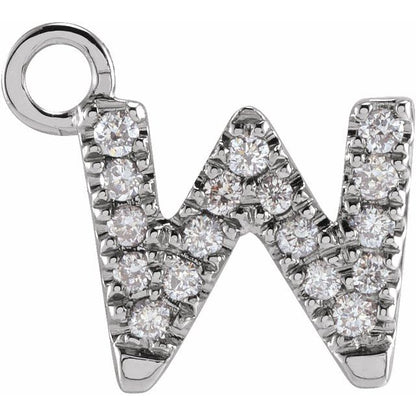 Petite Pavé® .06 CTW Natural Diamond Initial Dangle