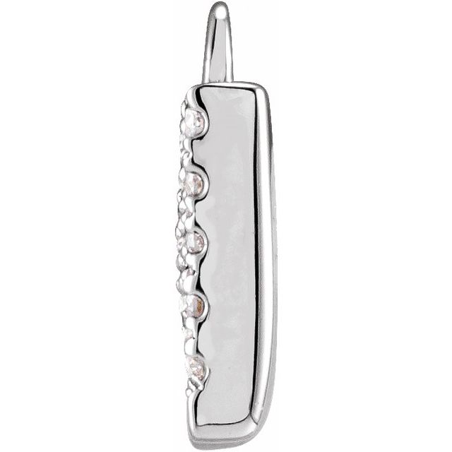 Petite Pavé® .06 CTW Natural Diamond Initial Dangle