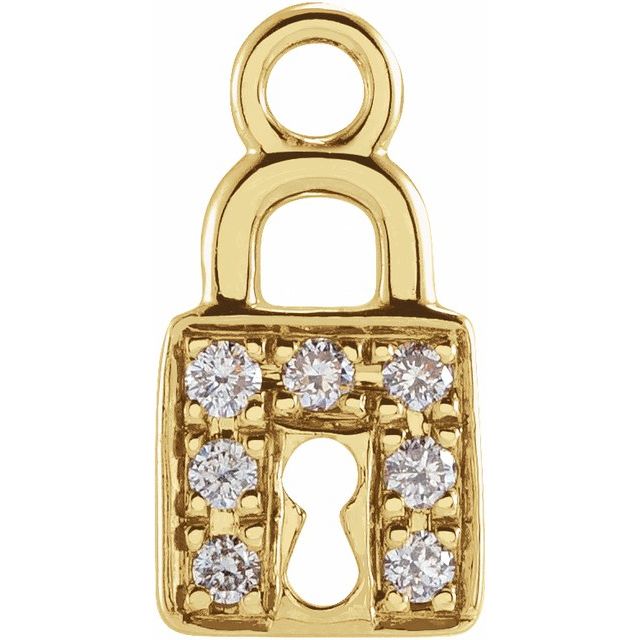 Petite Pavé® .035 CTW Natural Diamond Lock Dangle