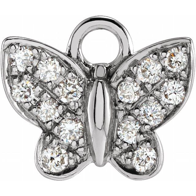 Petite Pavé® .06 CTW Natural Diamond Butterfly Dangle