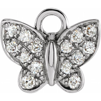 Petite Pavé® .06 CTW Natural Diamond Butterfly Dangle