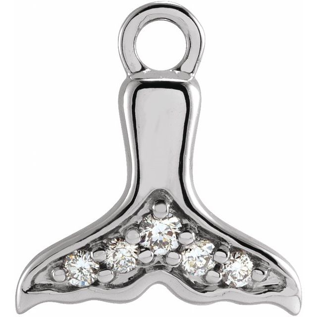 Petite Pavé® .03 CTW Natural Diamond Whale Tail Dangle