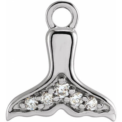 Petite Pavé® .03 CTW Natural Diamond Whale Tail Dangle