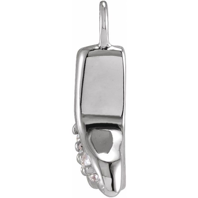 Petite Pavé® .03 CTW Natural Diamond Whale Tail Dangle