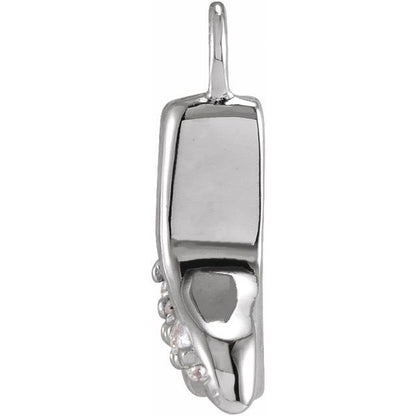 Petite Pavé® .03 CTW Natural Diamond Whale Tail Dangle