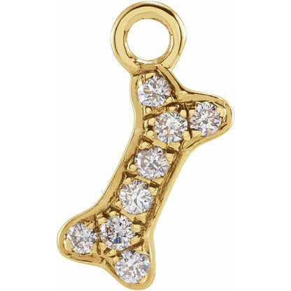Petite Pavé® .04 CTW Natural Diamond Dog Bone Dangle