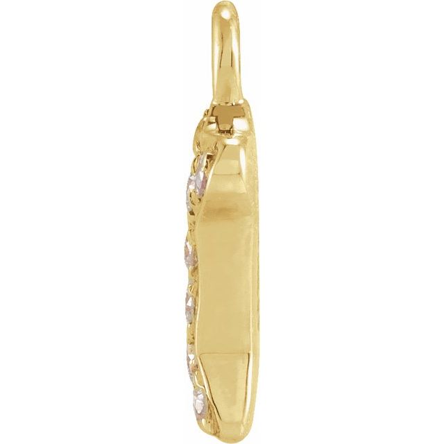 Petite Pavé® .04 CTW Natural Diamond Dog Bone Dangle