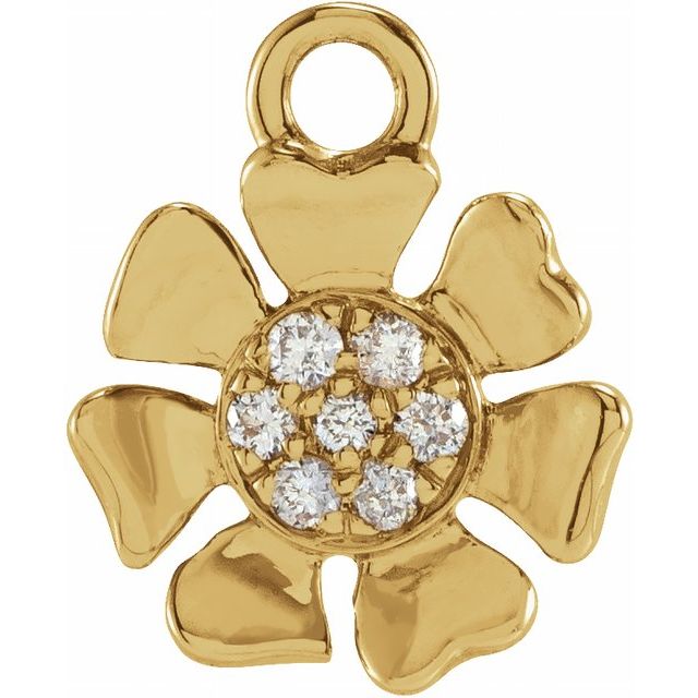 Petite Pavé® .03 CTW Natural Diamond Flower Dangle