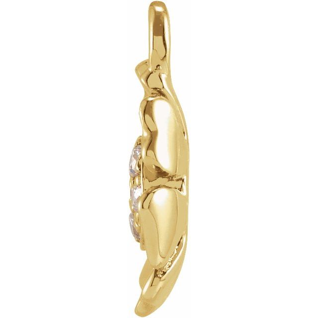 Petite Pavé® .03 CTW Natural Diamond Flower Dangle