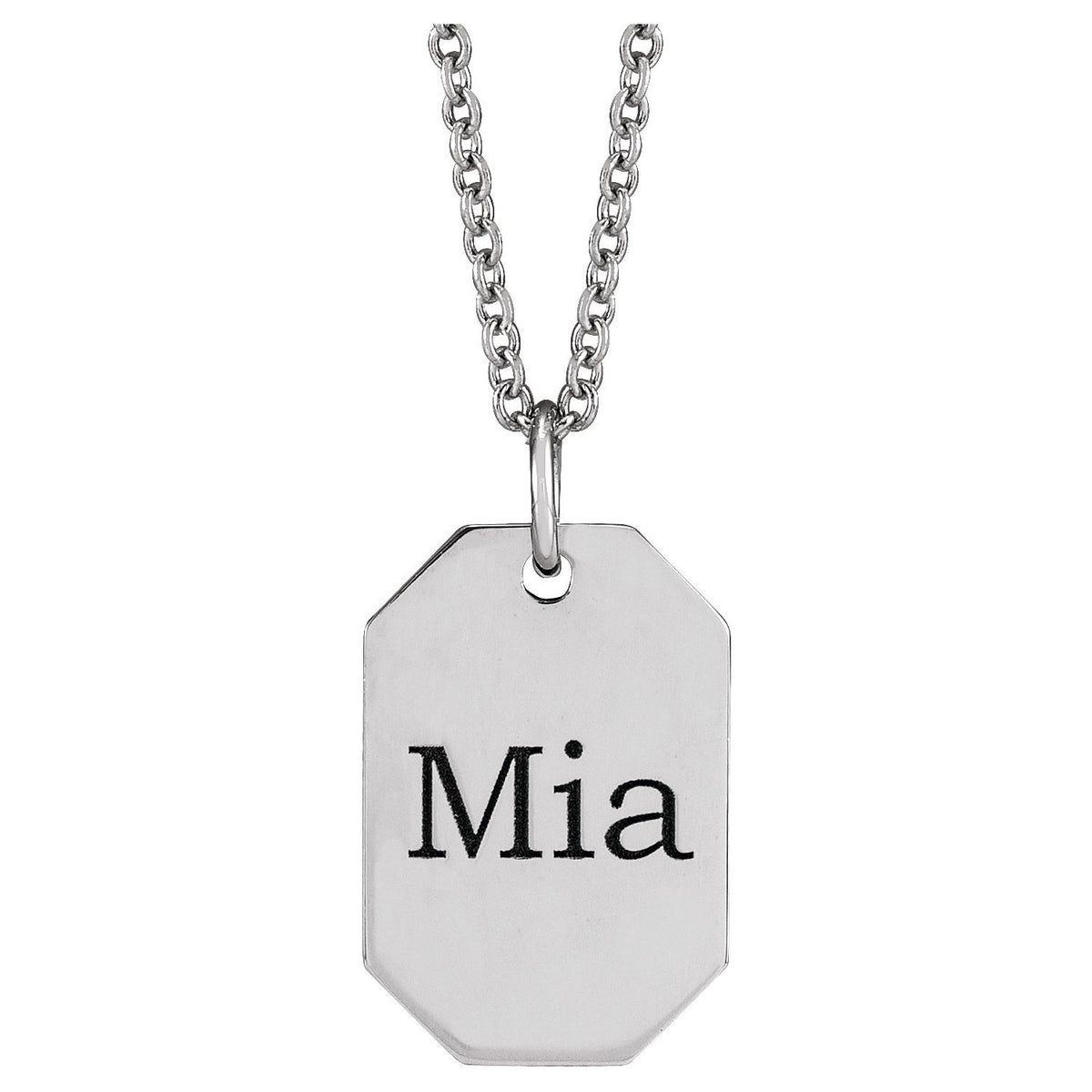 Engravable Dog Tag 16-18" Necklace, 16.37 x 9.17 mm