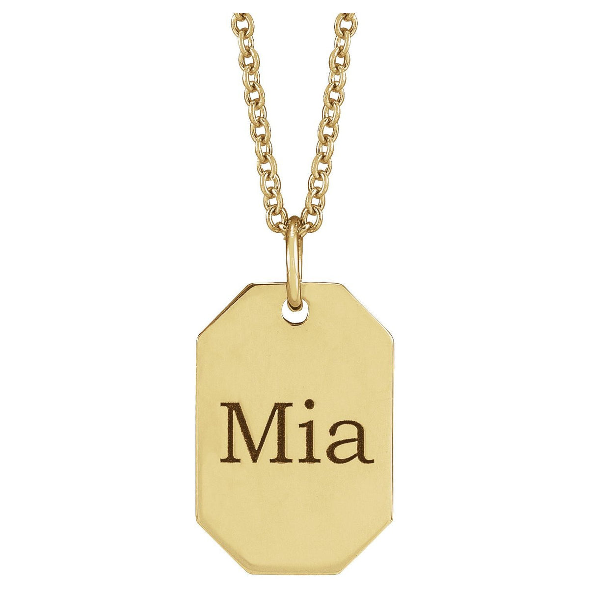 Engravable Dog Tag 16-18" Necklace, 16.37 x 9.17 mm