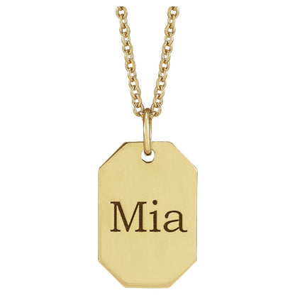 Engravable Dog Tag 16-18" Necklace, 16.37 x 9.17 mm