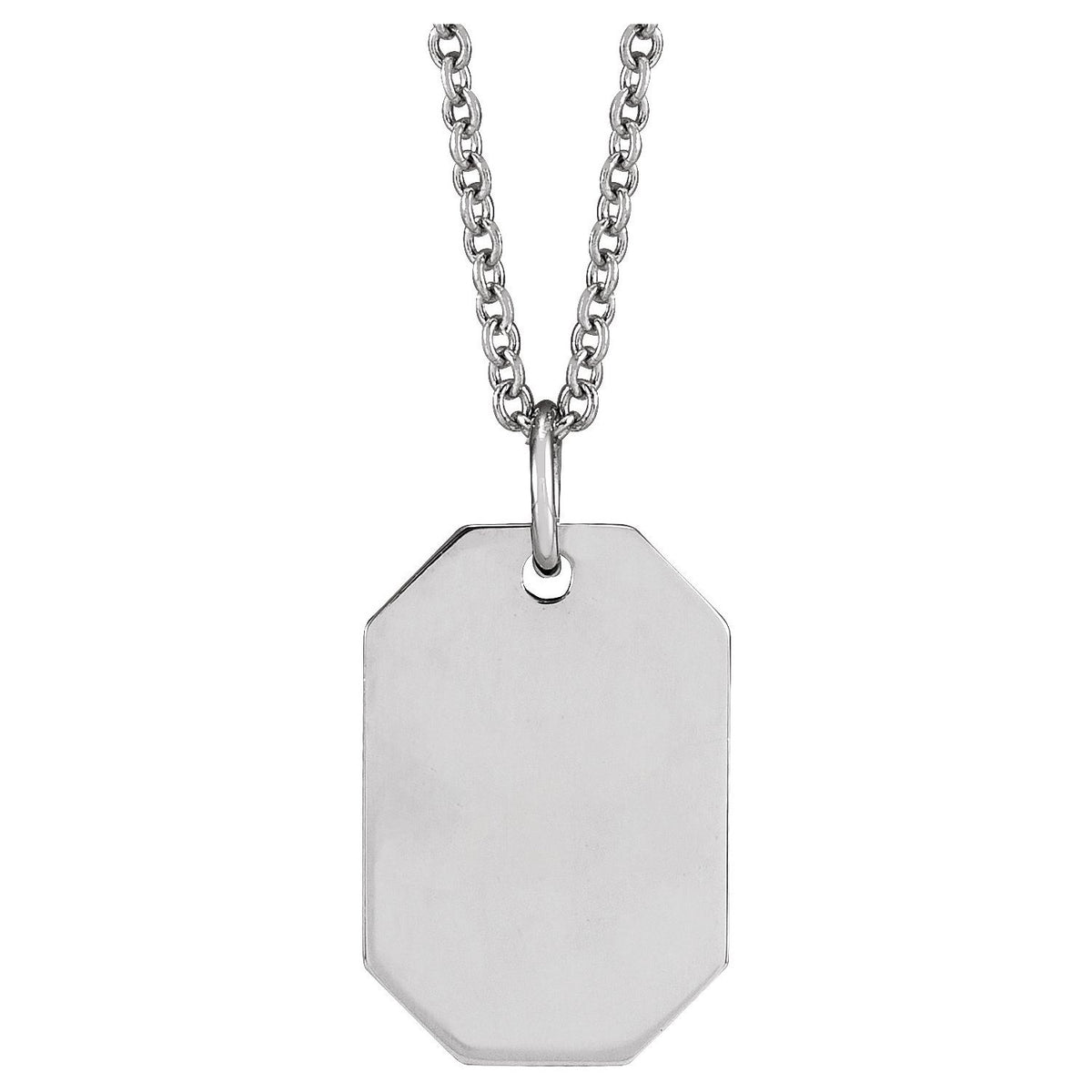 Engravable Dog Tag 16-18" Necklace, 16.37 x 9.17 mm