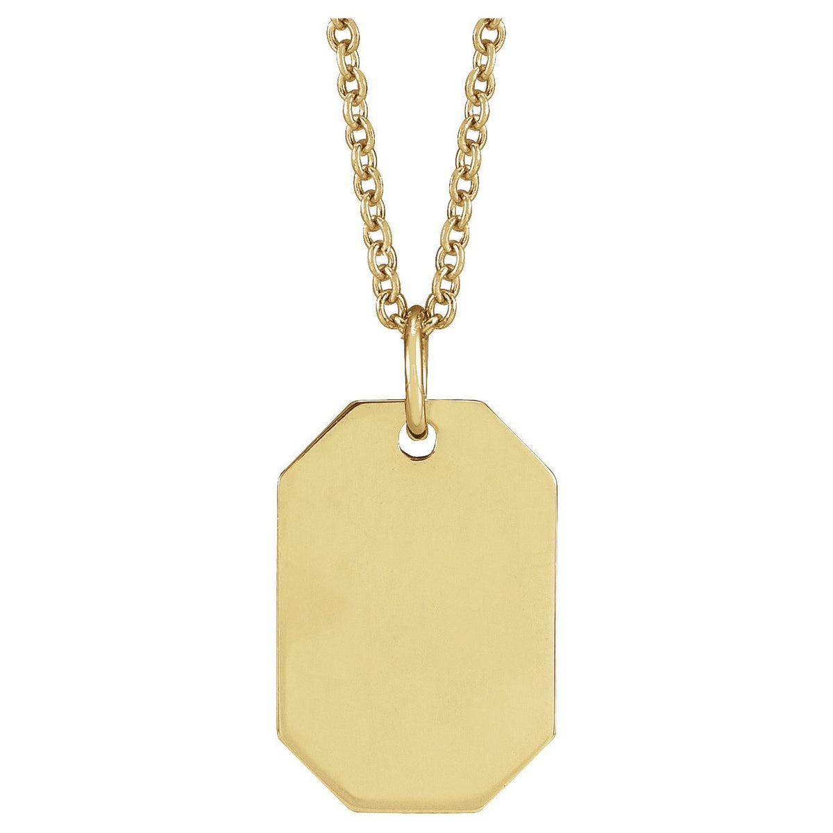 Engravable Dog Tag 16-18" Necklace, 16.37 x 9.17 mm