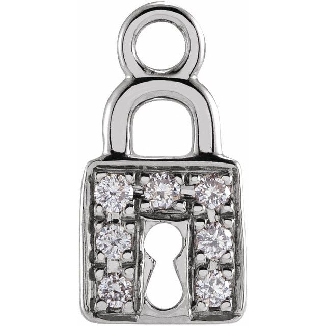 Petite Pavé® .035 CTW Natural Diamond Lock Dangle