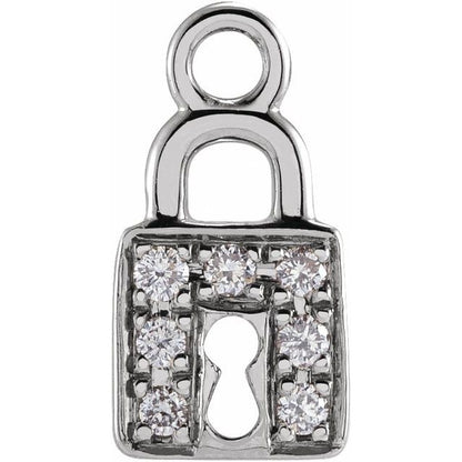 Petite Pavé® .035 CTW Natural Diamond Lock Dangle