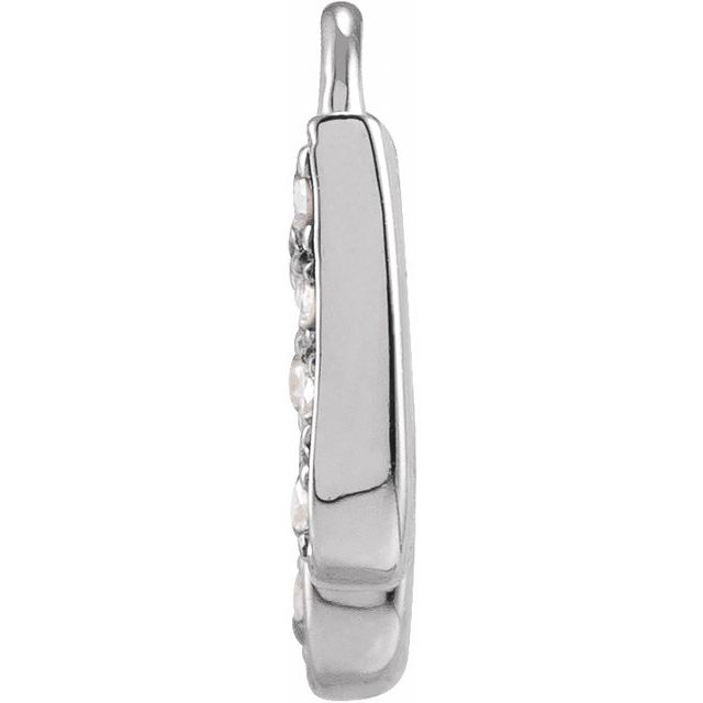 14K White Gold Petite Pavé® .03 CTW Natural Diamond Music Note Dangle