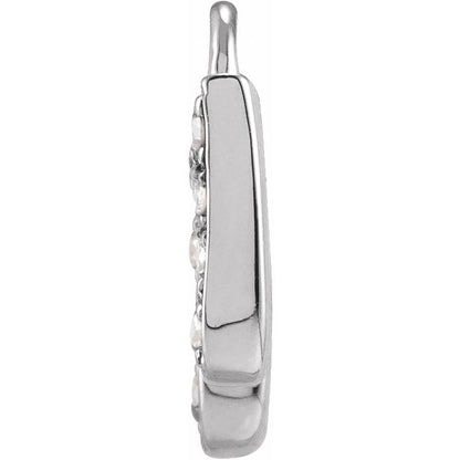 14K White Gold Petite Pavé® .03 CTW Natural Diamond Music Note Dangle