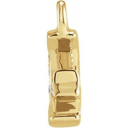Petite Pavé® .02 CTW Natural Diamond Moon and Star Dangle