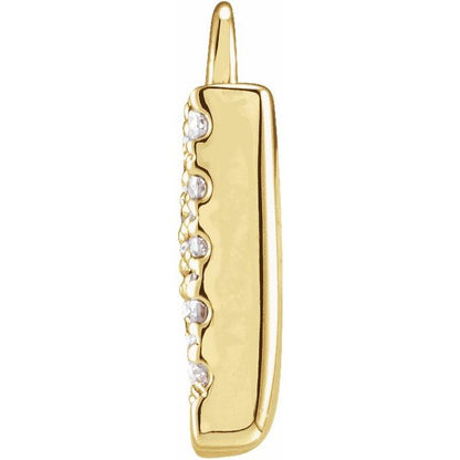 Petite Pavé® .06 CTW Natural Diamond Initial Dangle