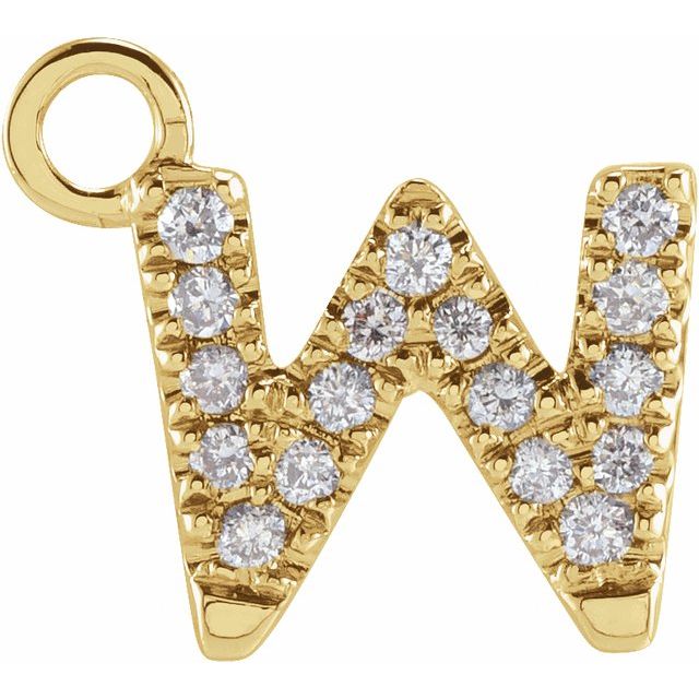 Petite Pavé® .06 CTW Natural Diamond Initial Dangle
