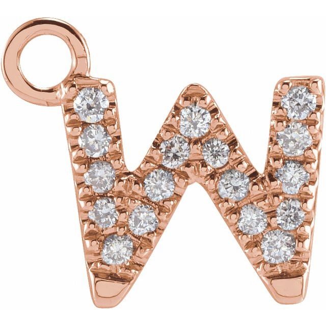 Petite Pavé® .06 CTW Natural Diamond Initial Dangle