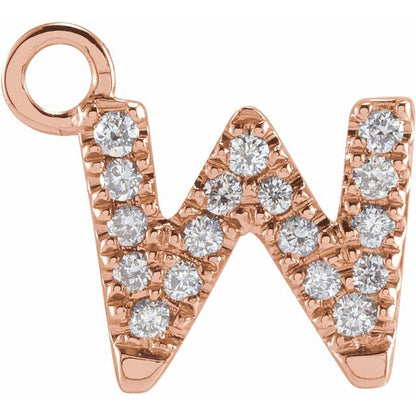 Petite Pavé® .06 CTW Natural Diamond Initial Dangle