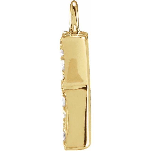 Petite Pavé® .03 CTW Natural Diamond Initial Dangle, 3.3 mm x 6.23 mm
