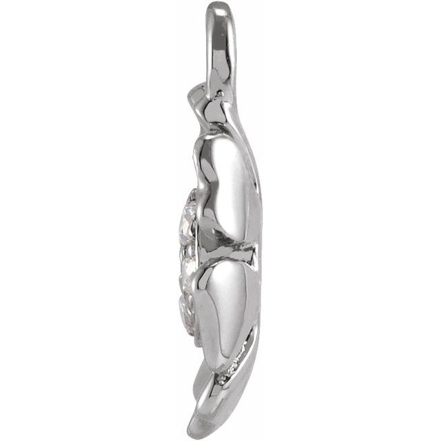 Petite Pavé® .03 CTW Natural Diamond Flower Dangle