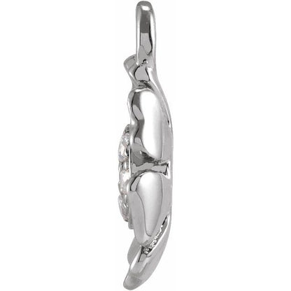 Petite Pavé® .03 CTW Natural Diamond Flower Dangle