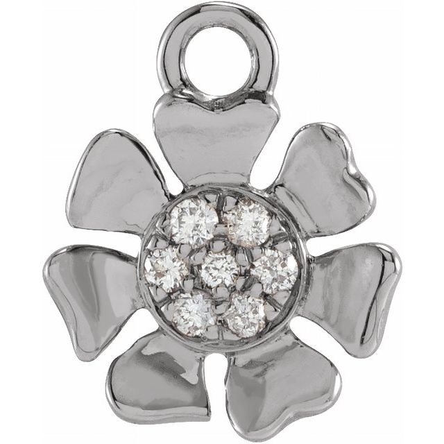 Petite Pavé® .03 CTW Natural Diamond Flower Dangle