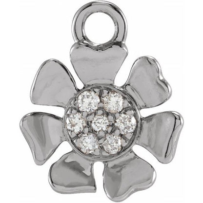 Petite Pavé® .03 CTW Natural Diamond Flower Dangle