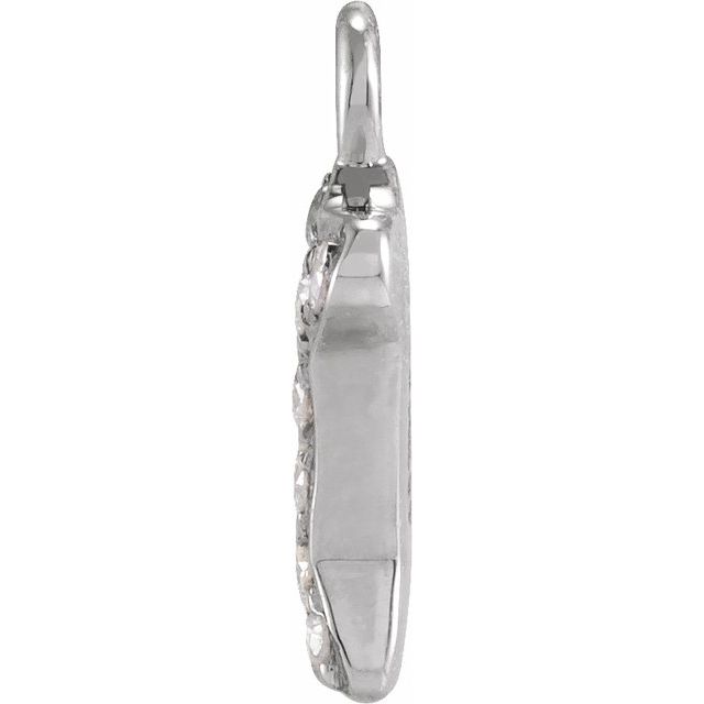Petite Pavé® .04 CTW Natural Diamond Dog Bone Dangle