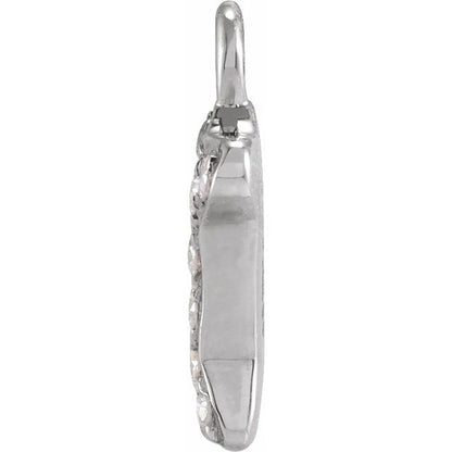 Petite Pavé® .04 CTW Natural Diamond Dog Bone Dangle
