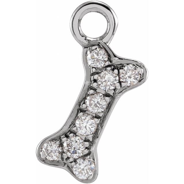 Petite Pavé® .04 CTW Natural Diamond Dog Bone Dangle