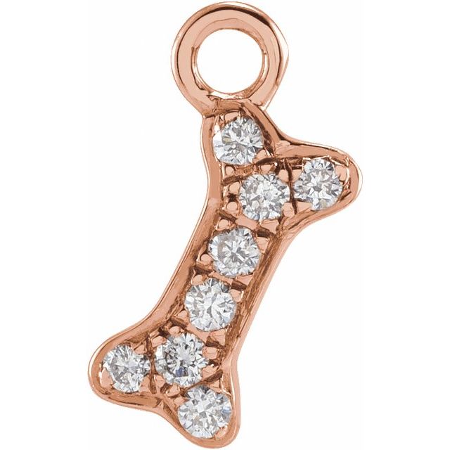 Petite Pavé® .04 CTW Natural Diamond Dog Bone Dangle
