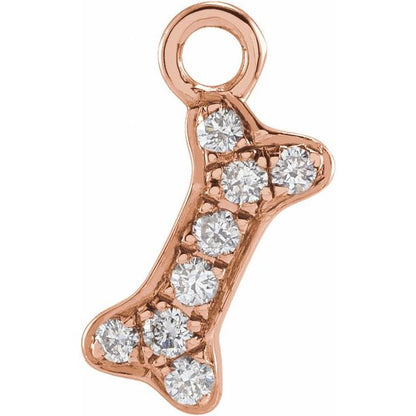 Petite Pavé® .04 CTW Natural Diamond Dog Bone Dangle