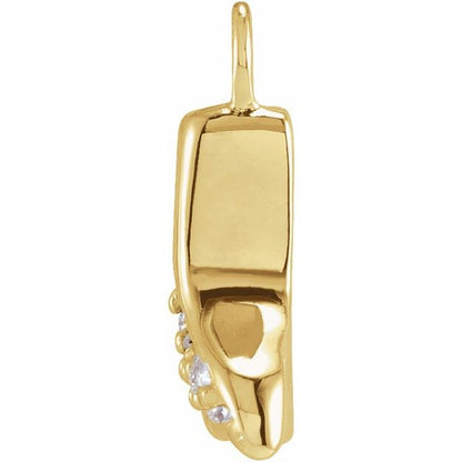 Petite Pavé® .03 CTW Natural Diamond Whale Tail Dangle