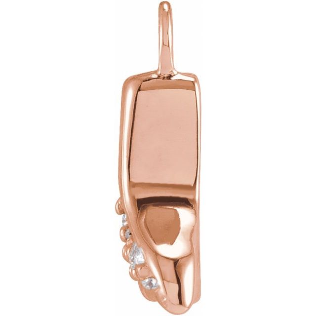 Petite Pavé® .03 CTW Natural Diamond Whale Tail Dangle