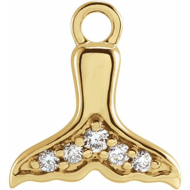 Petite Pavé® .03 CTW Natural Diamond Whale Tail Dangle