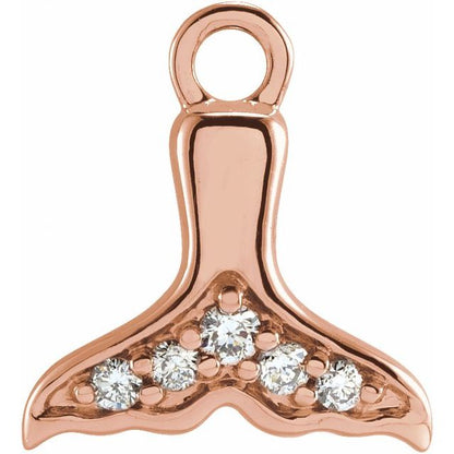 Petite Pavé® .03 CTW Natural Diamond Whale Tail Dangle