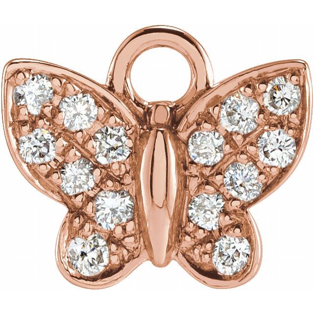 Petite Pavé® .06 CTW Natural Diamond Butterfly Dangle