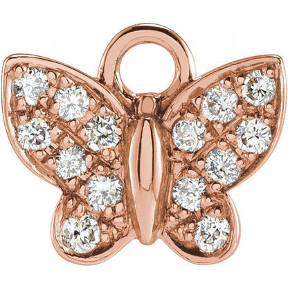 Petite Pavé® .06 CTW Natural Diamond Butterfly Dangle
