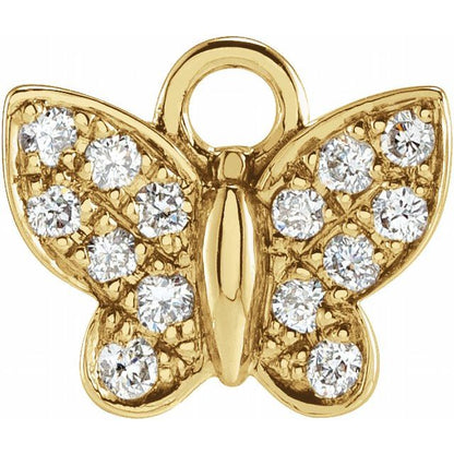 Petite Pavé® .06 CTW Natural Diamond Butterfly Dangle