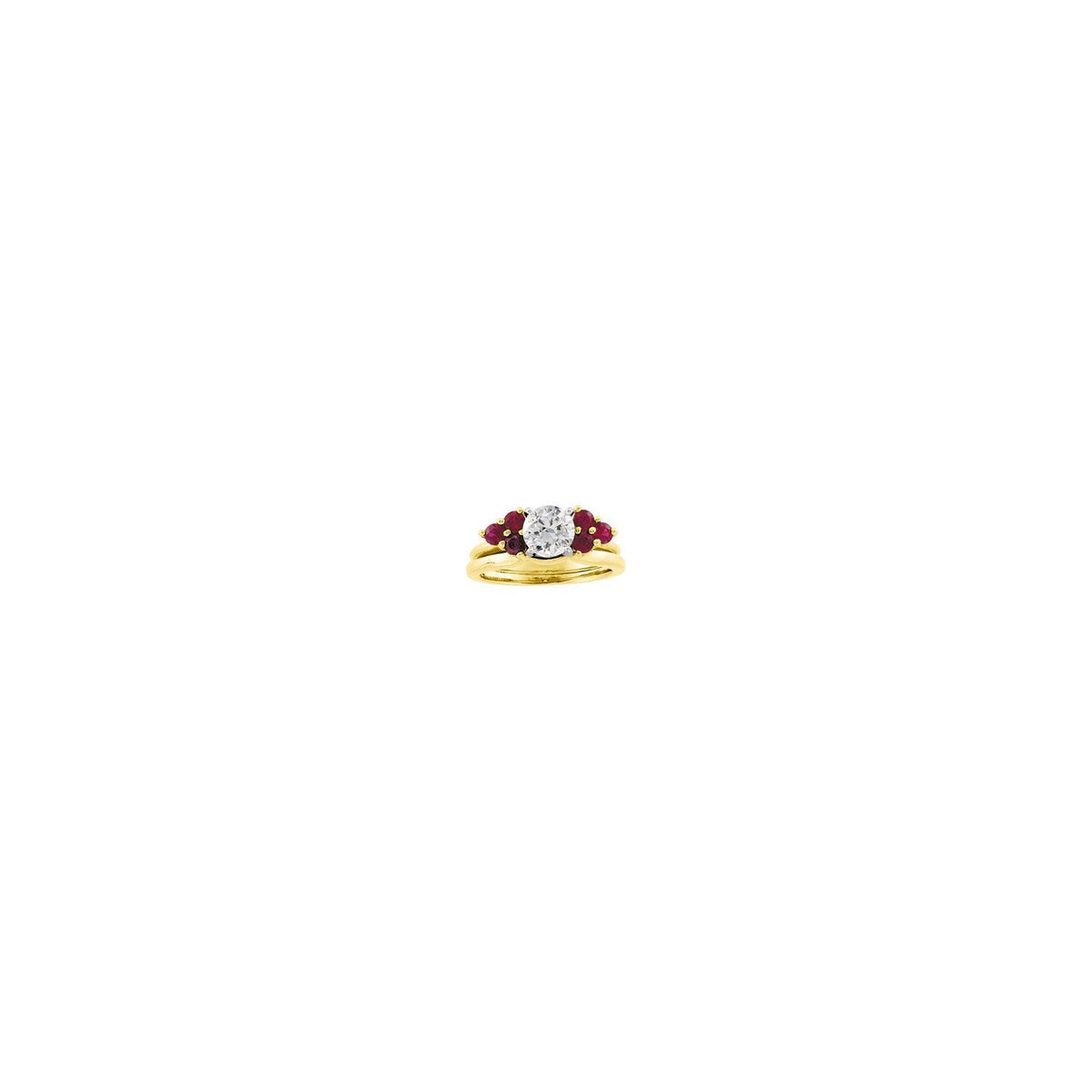 14K Yellow Gold Natural Ruby Wrap-Style Enhancer Ring