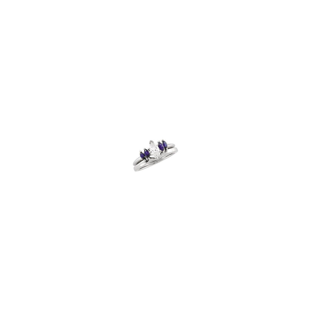 14K White Gold Natural Blue Sapphire Wrap-Style Ring Enhancer