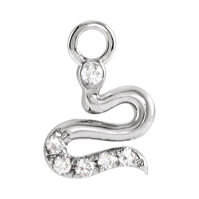 Petite Pavé® .02 CTW Natural Diamond Snake Dangle